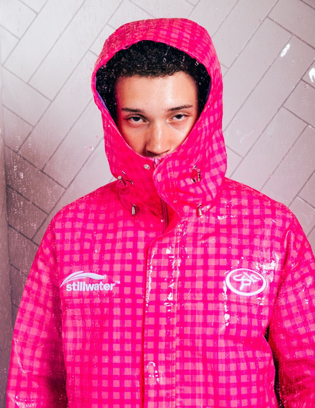 STILLWATER™  - GINGHAM RAIN JACKET PINK
