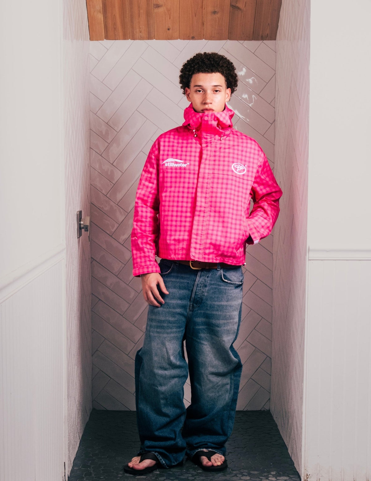 STILLWATER™  - GINGHAM RAIN JACKET PINK