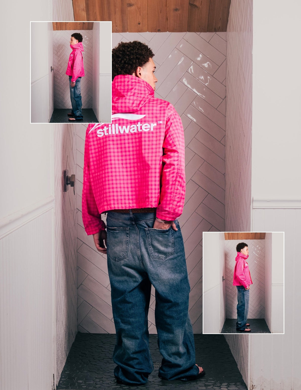 STILLWATER™  - GINGHAM RAIN JACKET PINK