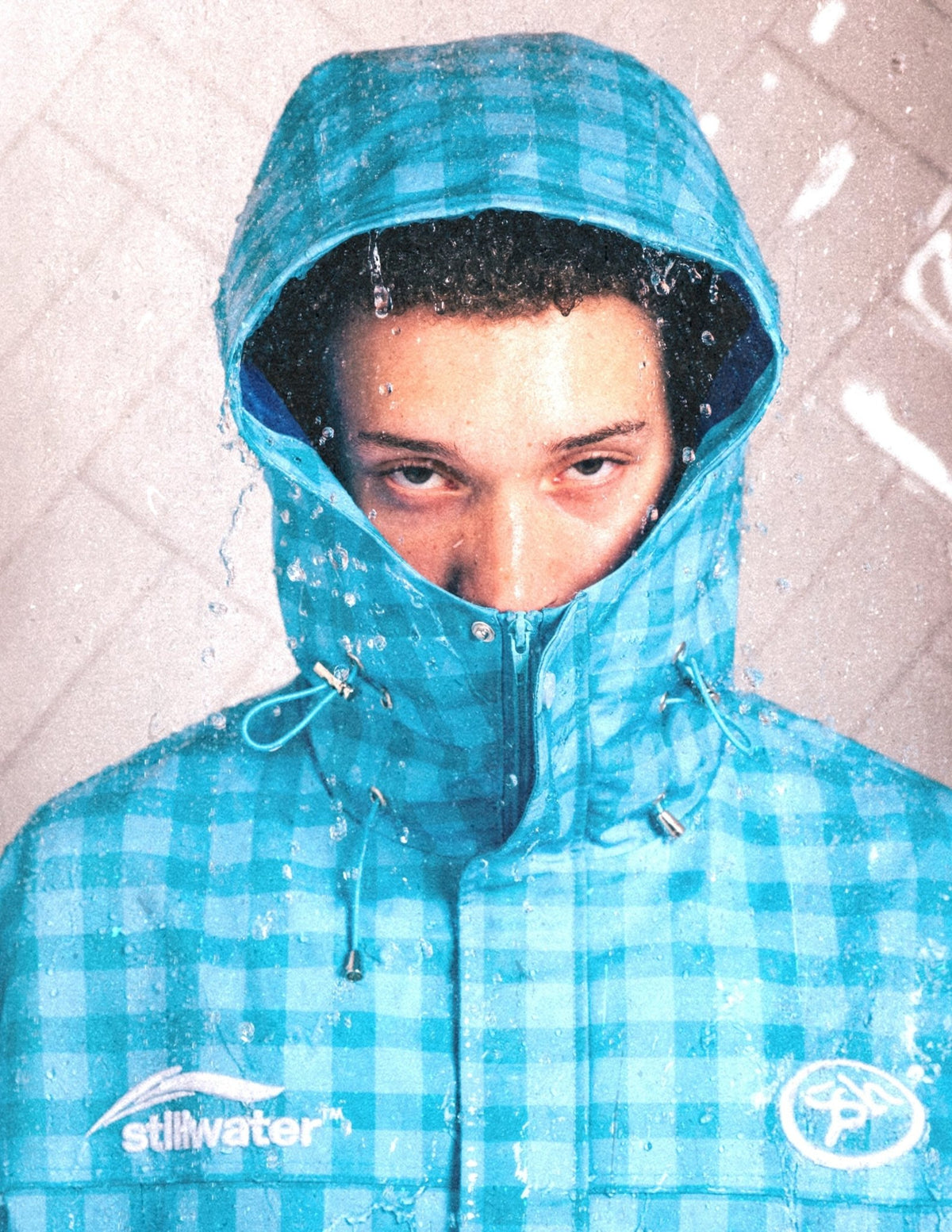 STILLWATER™  - GINGHAM RAIN JACKET BLUE