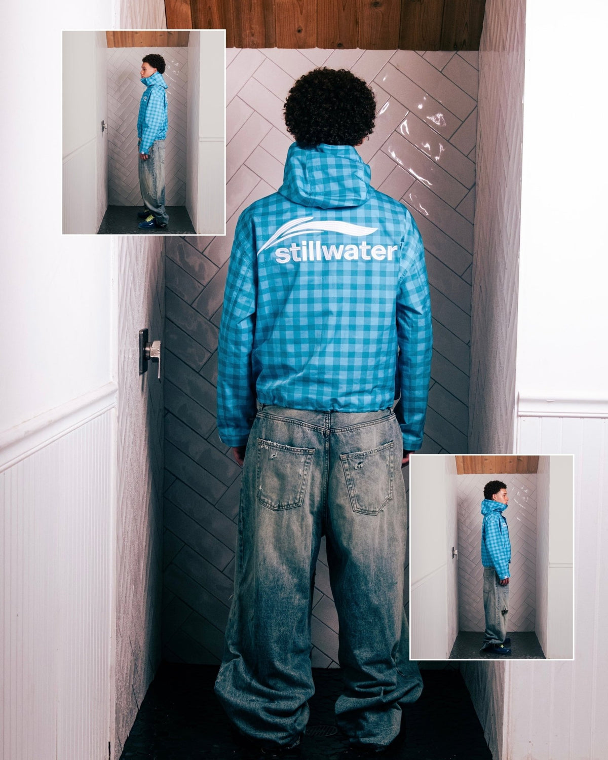 STILLWATER™  - GINGHAM RAIN JACKET BLUE