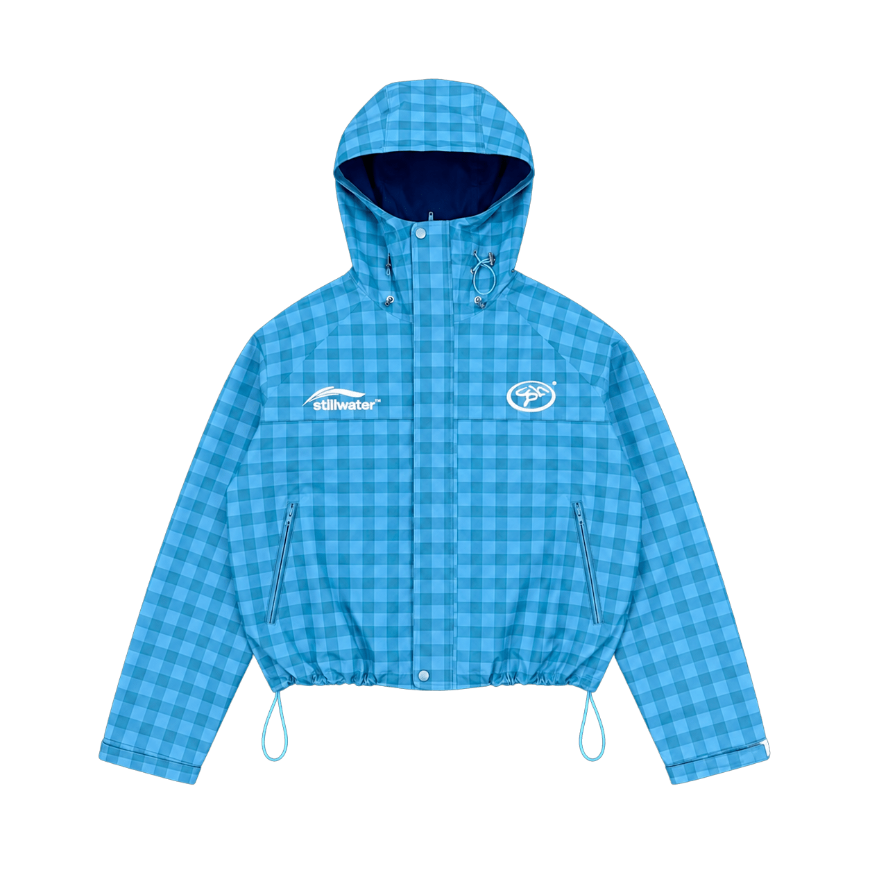 STILLWATER™  - GINGHAM RAIN JACKET BLUE - STLNHRTS