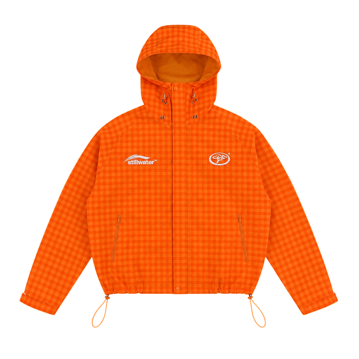 STILLWATER™  - GINGHAM RAIN JACKET ORANGE - STLNHRTS