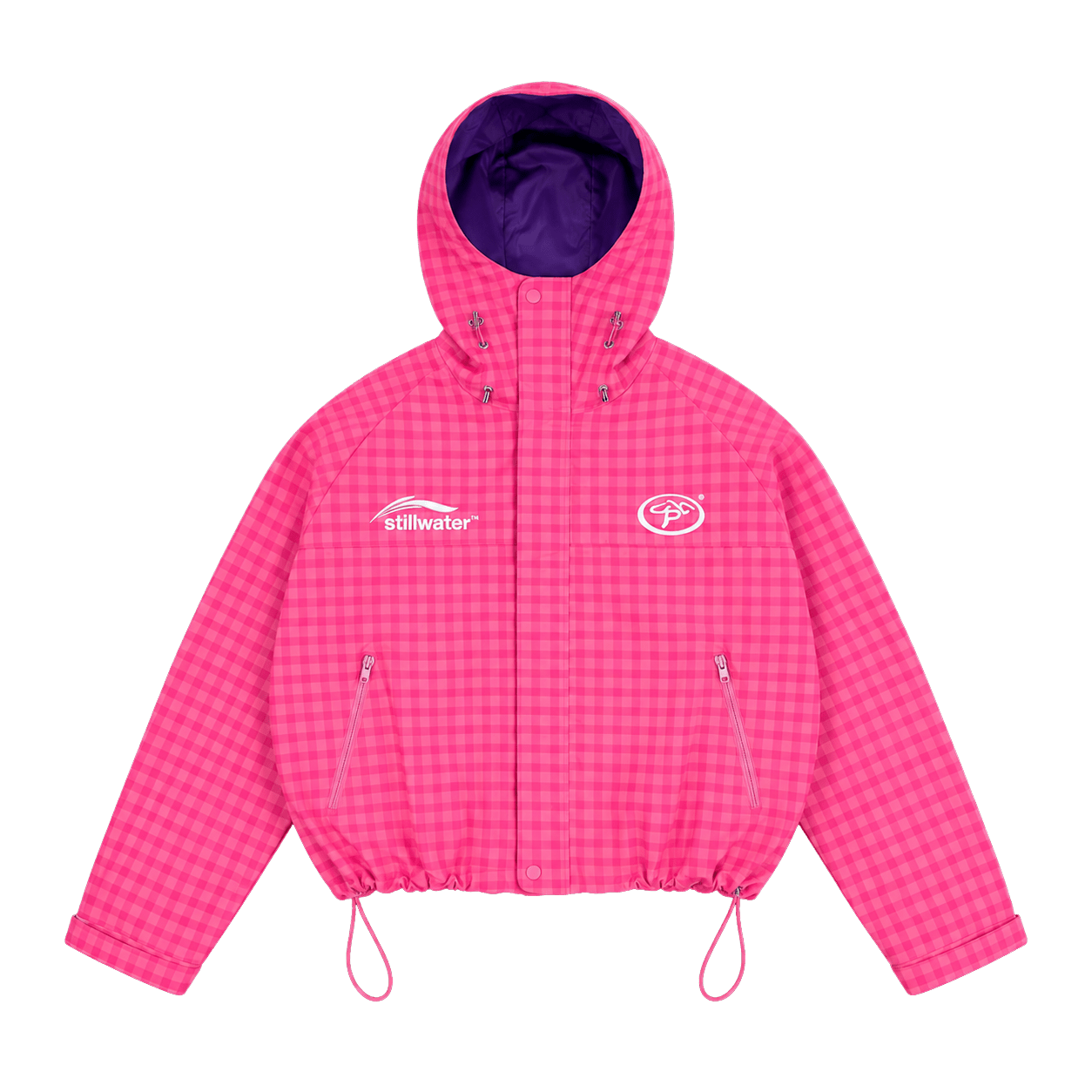 STILLWATER™  - GINGHAM RAIN JACKET PINK - STLNHRTS