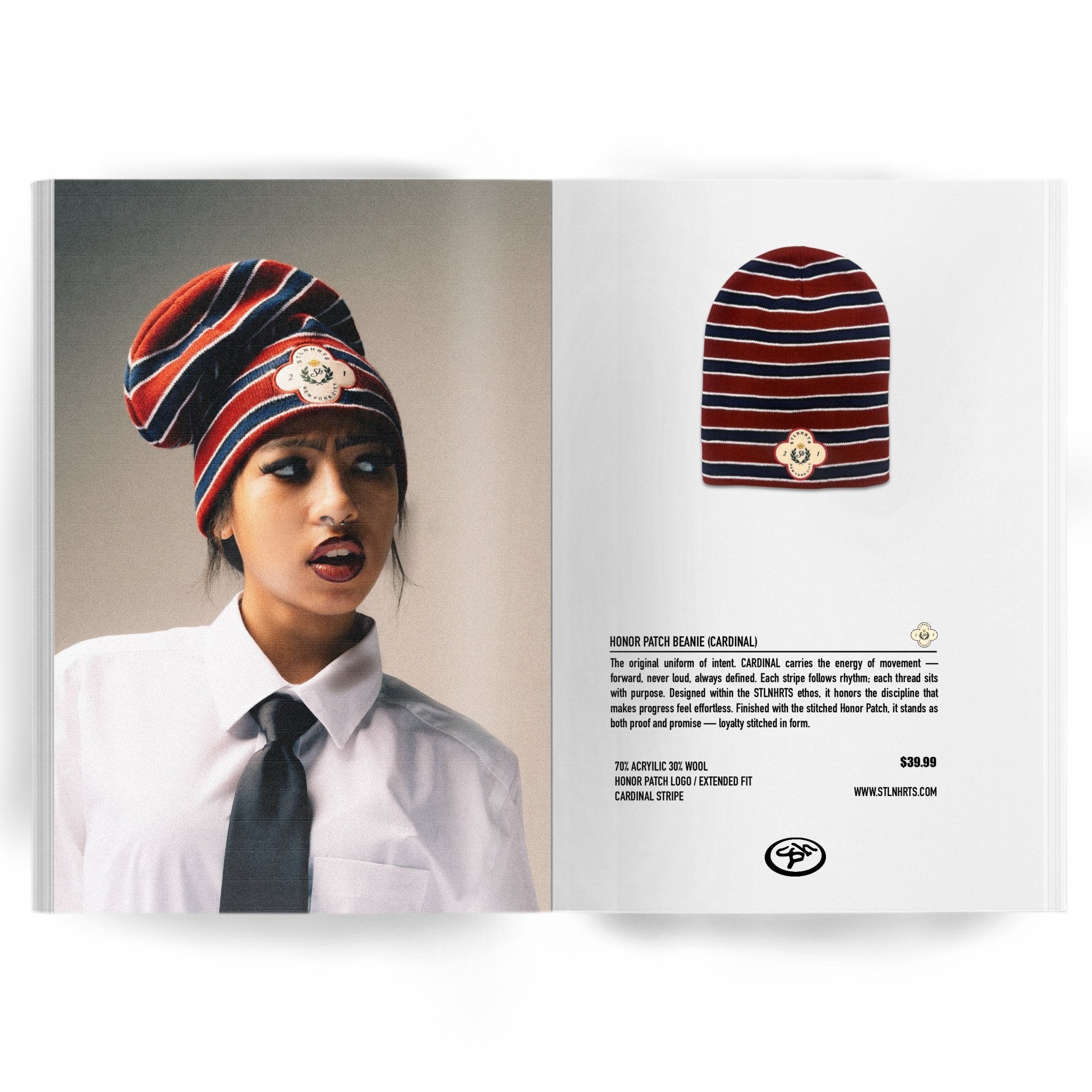HONOR PATCH BEANIE - CARDINAL - STLNHRTS