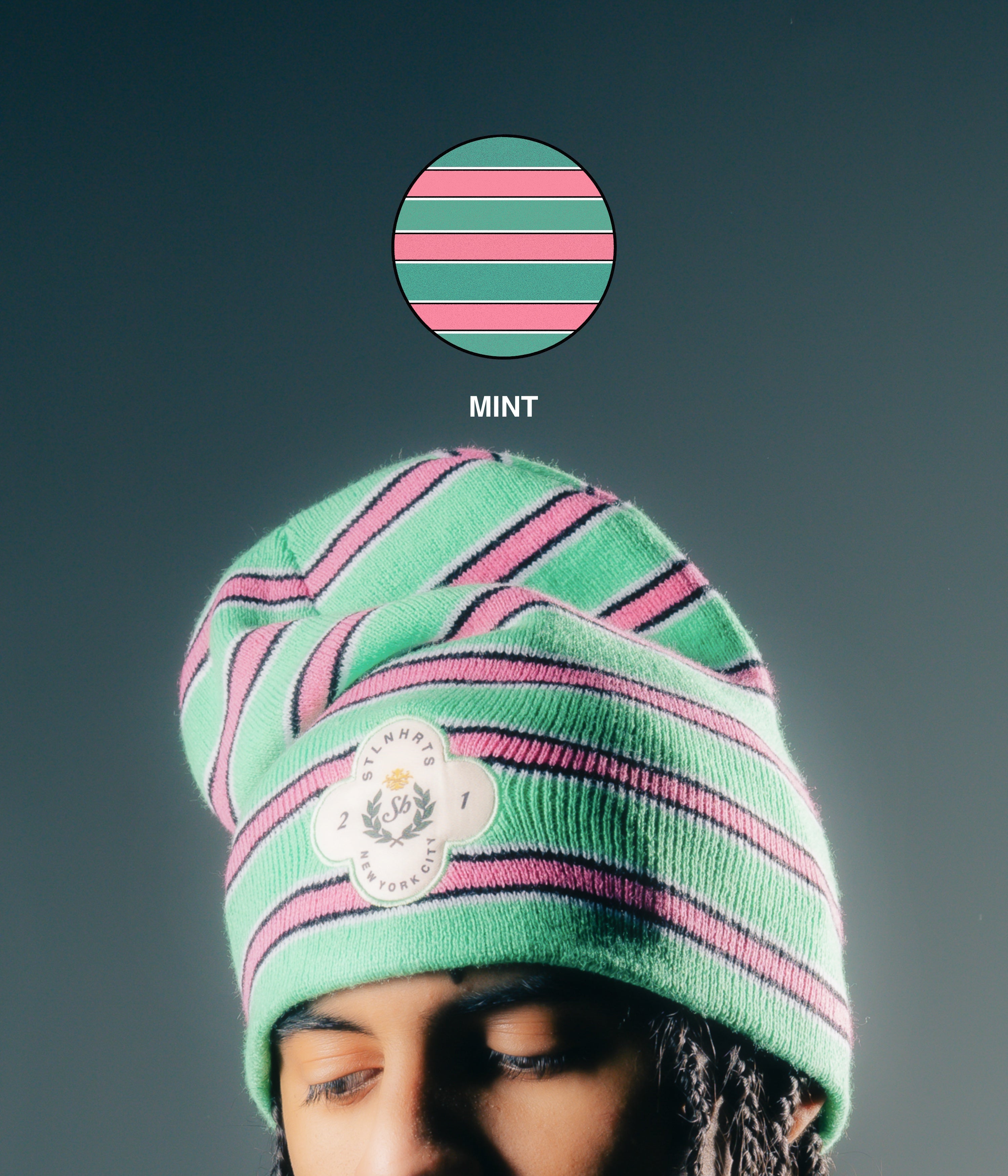 HONOR PATCH BEANIE - MINT - STLNHRTS