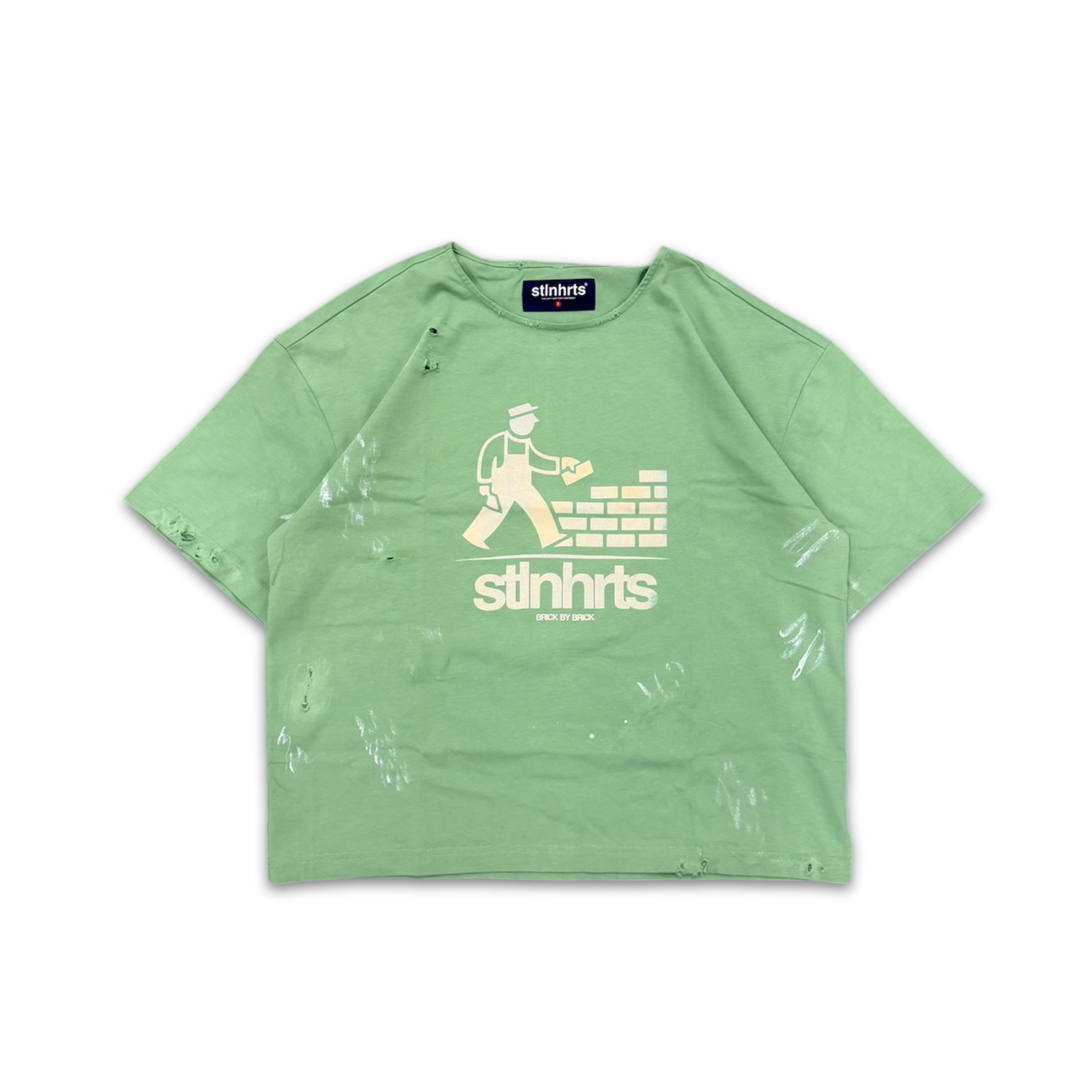 BRICK BY BRICK TEE - GREEN