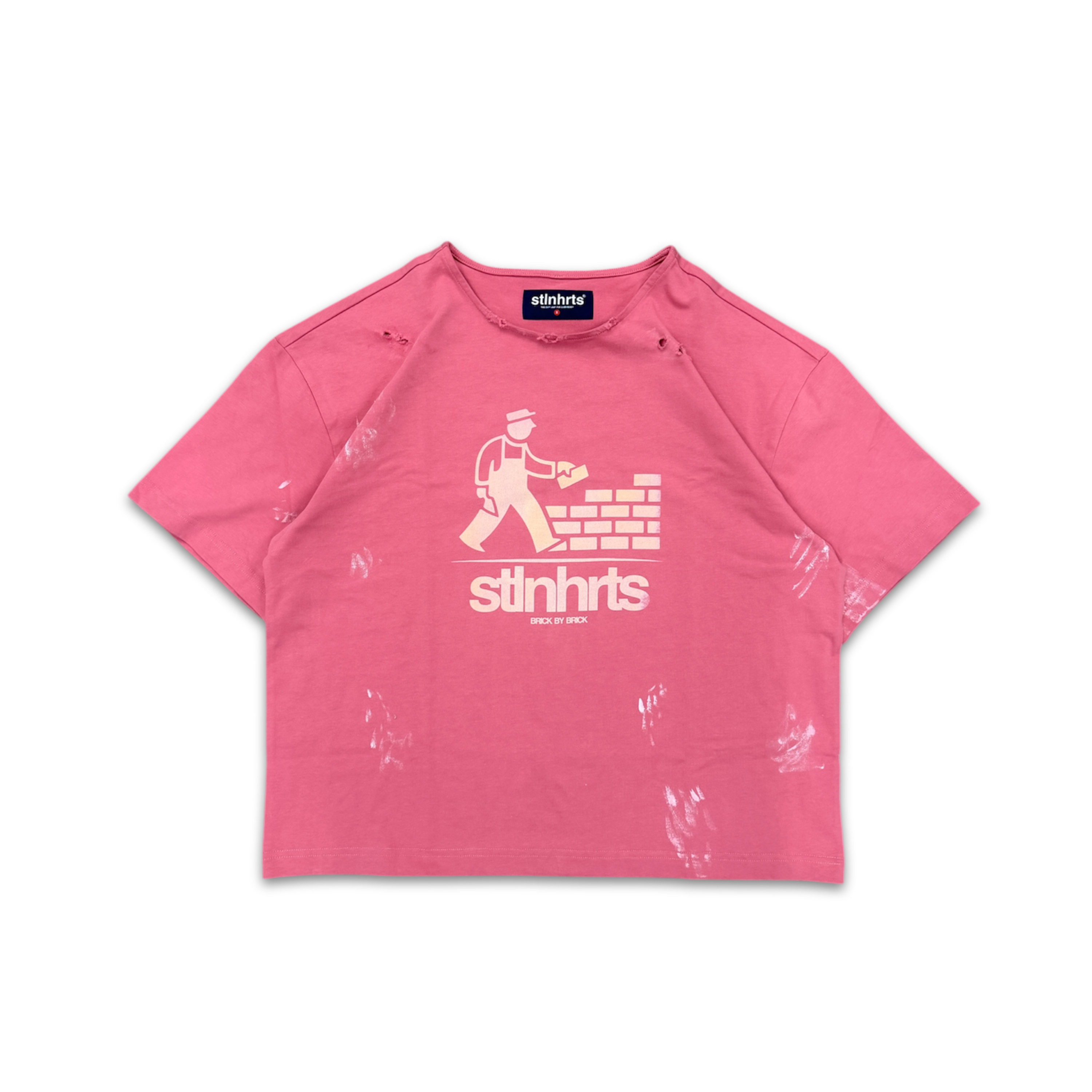 BRICK BY BRICK TEE - PINK