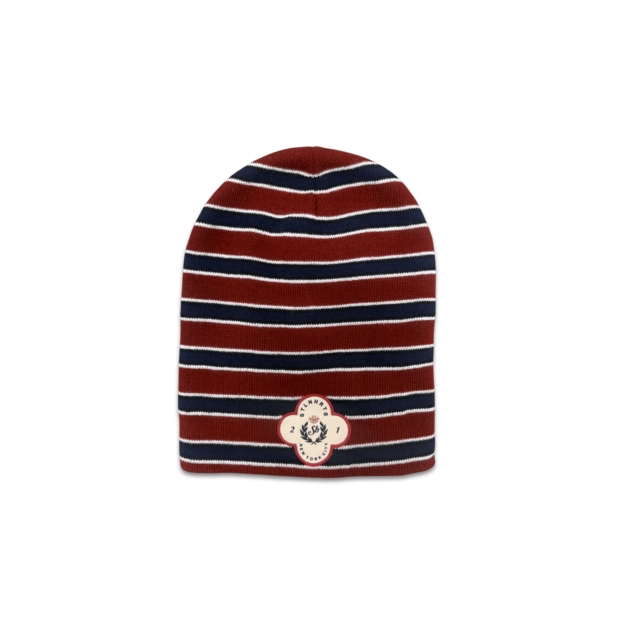 SHHP JUMBO BEANIE - MARRON & NAVY BLUE - STLNHRTS
