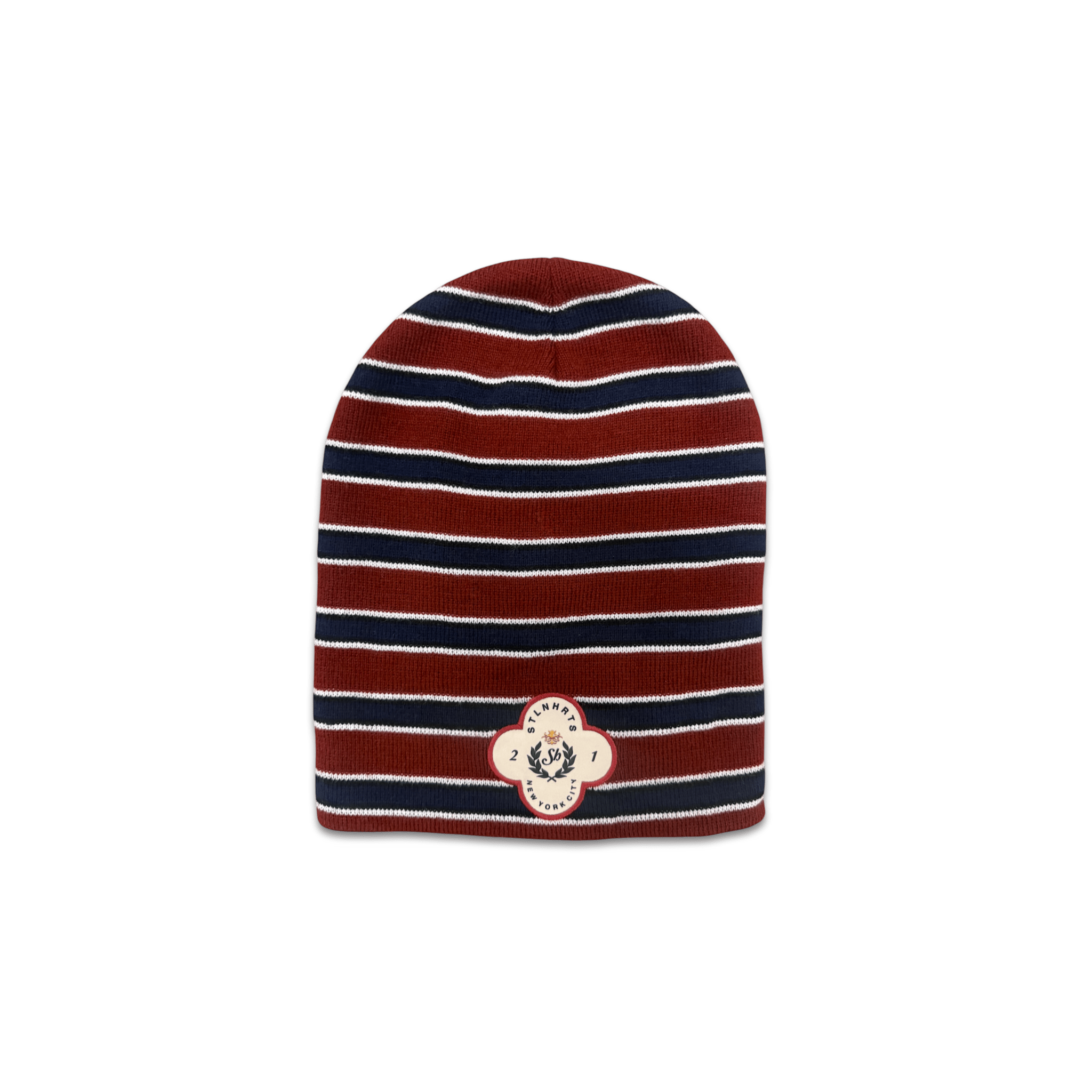 SHHP JUMBO BEANIE - MARRON & NAVY BLUE - STLNHRTS