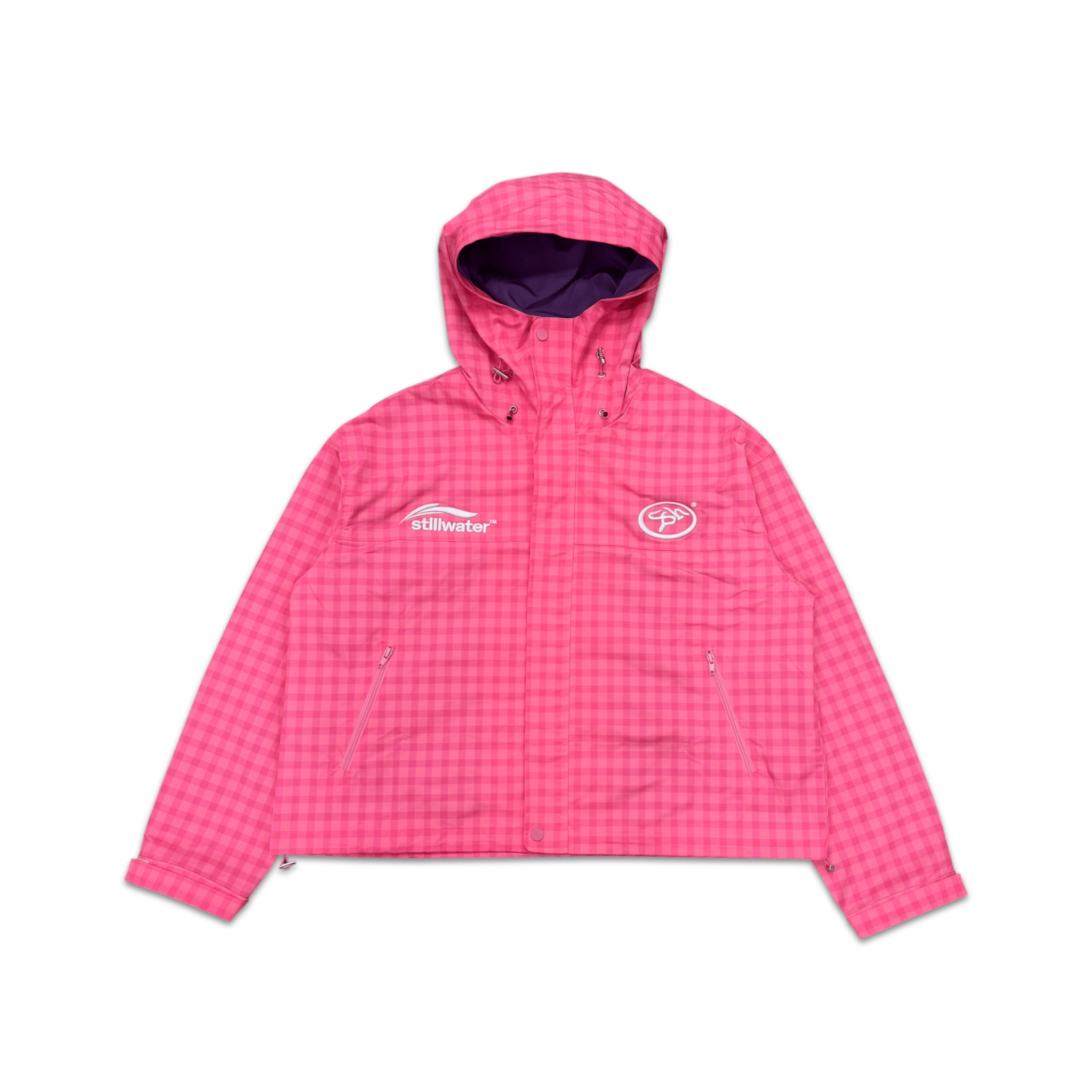 STILLWATER™  - GINGHAM RAIN JACKET PINK - STLNHRTS