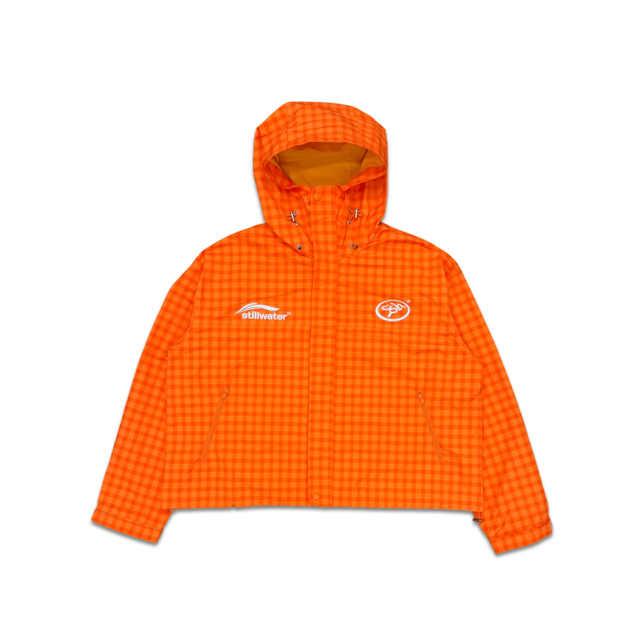 STILLWATER™  - GINGHAM RAIN JACKET ORANGE - STLNHRTS