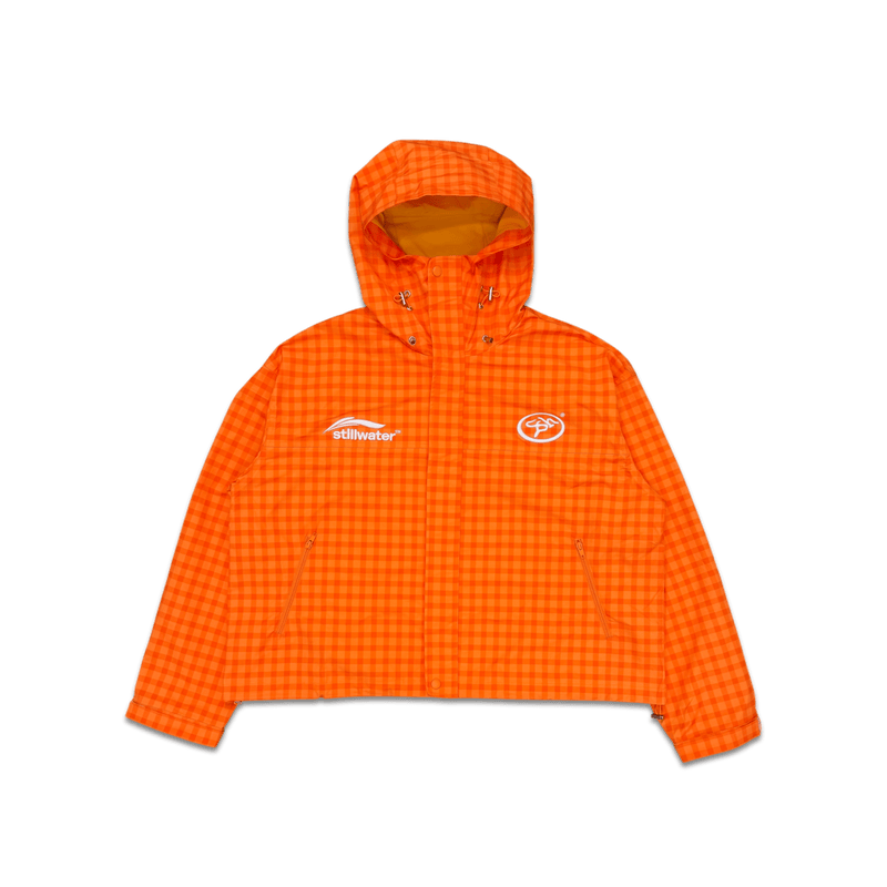 STILLWATER™  - GINGHAM RAIN JACKET ORANGE - STLNHRTS